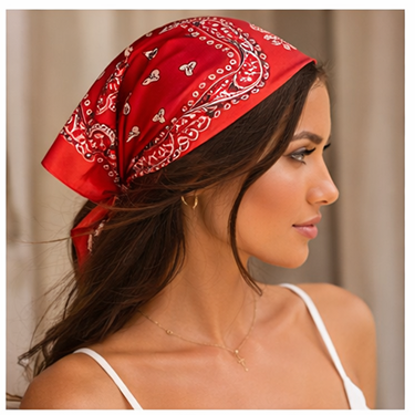 %100 Saf İpek Krep Bandana