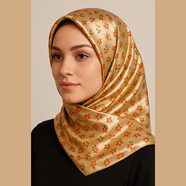 %100 Saf İpek Saten Eşarp